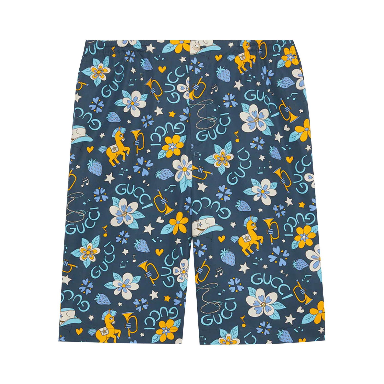Šortky Gucci Flower And Pony Shorts Modrá | 672698 ZAITH 4520, 1