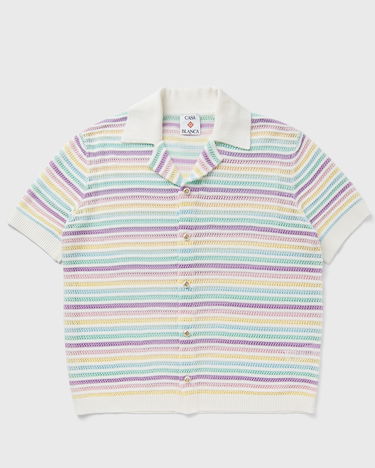 Polo tričko Casablanca Crochet Knit Striped Polo Shirt Rôznofarebný | M-AW25-KW-1097-01, 0