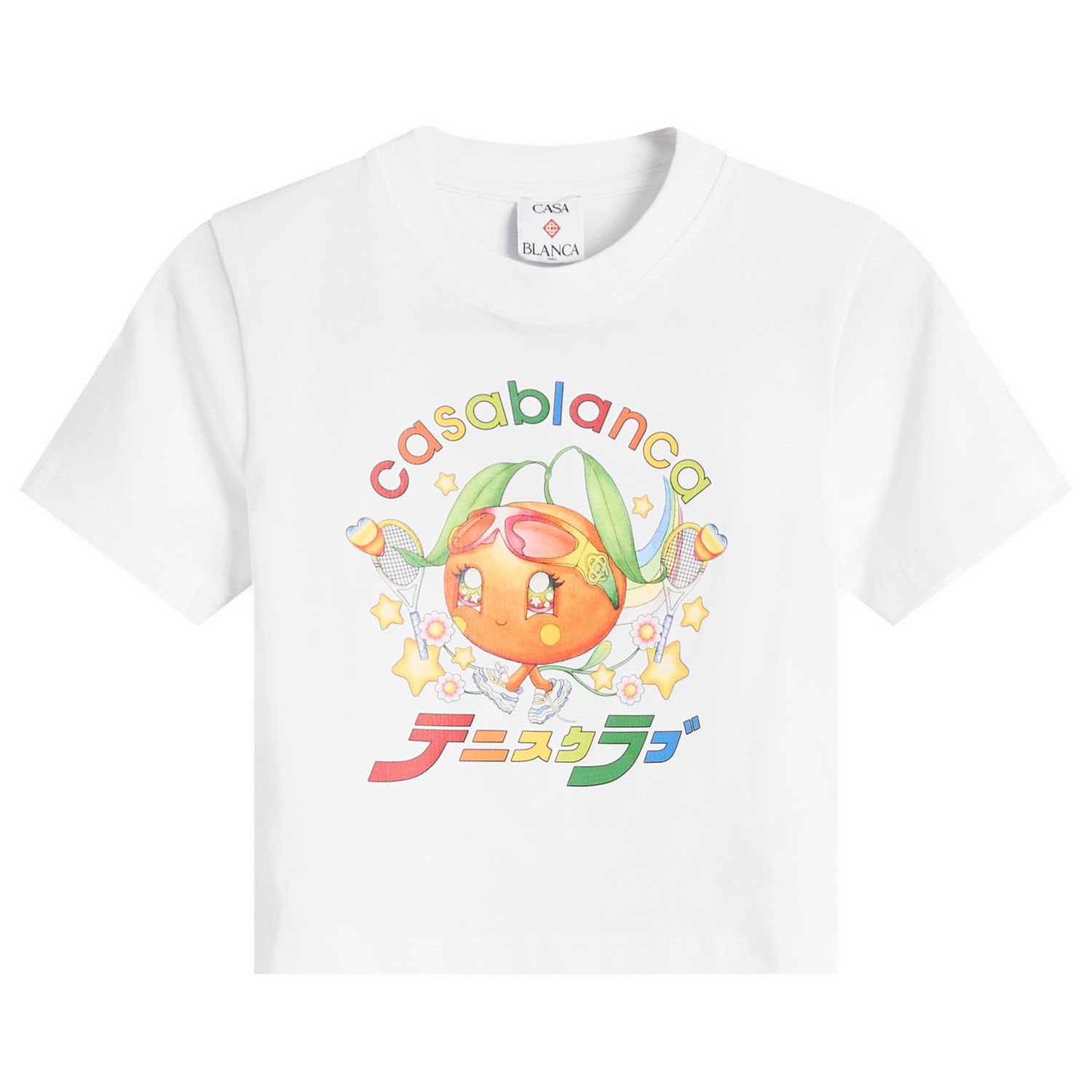 Tričko Casablanca Casablanca Mascot Cropped T-Shirt, Size X-Small Biela | W-AW25-JTS-009-02, 0