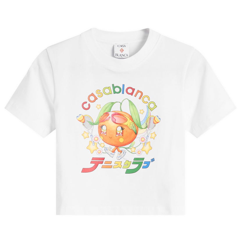 Tričko Casablanca Casablanca Mascot Cropped T-Shirt, Size X-Small Biela | W-AW25-JTS-009-02
