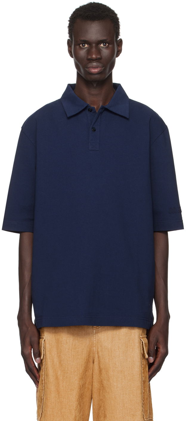 Polo tričko Marni Oversized Polo Navy | POMU0037X0 UTC406