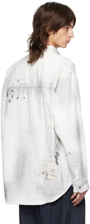 Košeľa AAPE by A Bathing Ape AAPE by A Bathing Ape Embroidered Denim Shirt Biela | AAPSTM8480XXMWHB, 2