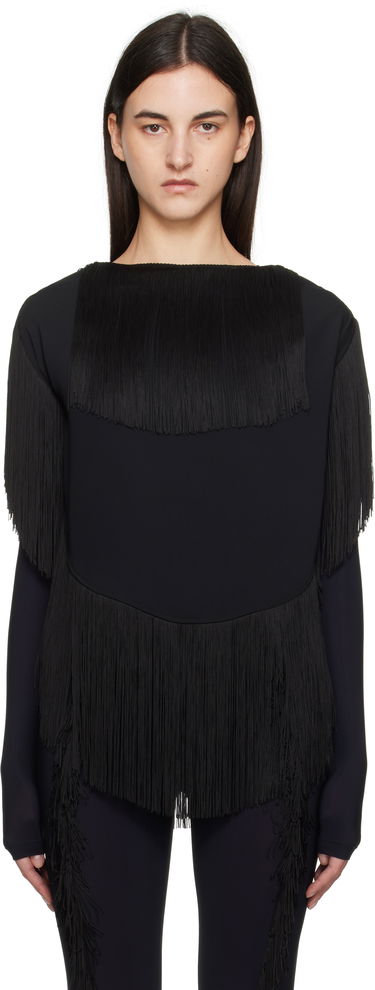 Sveter Maison Margiela MM6 Maison Margiela Fluid Fringe Blouse Čierna | S52NC0351 S37977, 0