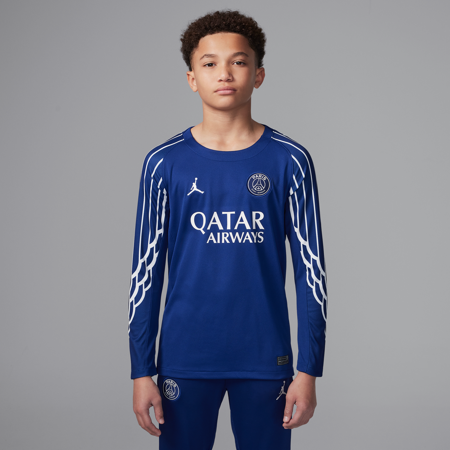 Dres Jordan Paris Saint-Germain Stadium 2024/25 Replica Fourth Football Jersey Long Sleeve Modrá | HJ0924-493, 0