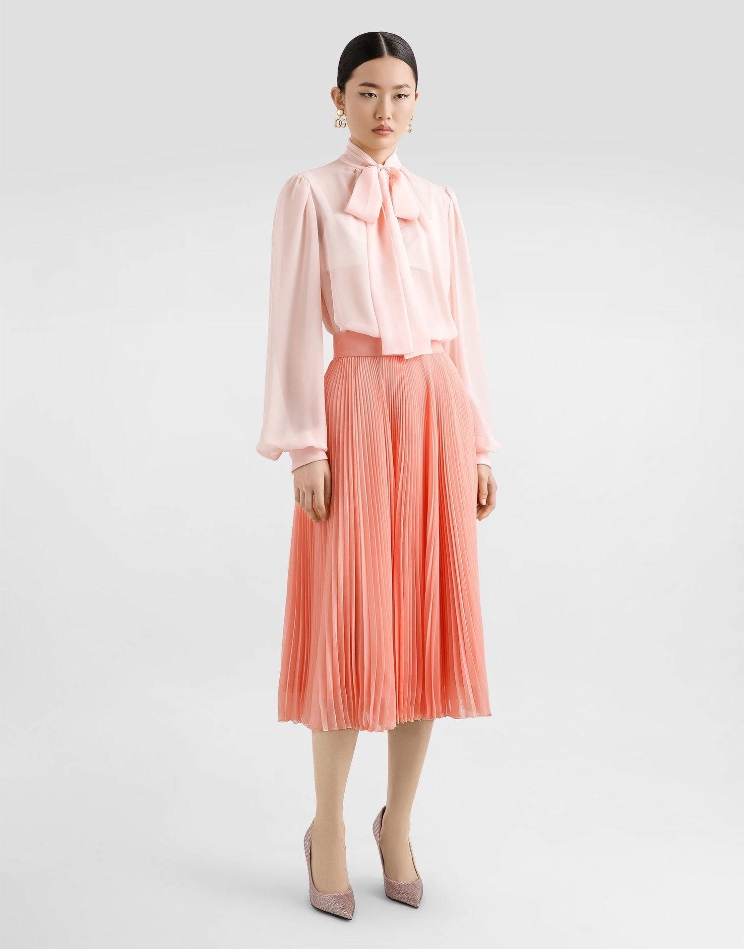 Sukňa Dolce & Gabbana Dolce & Gabbana Long Pleated Chiffon Skirt Oranžová | F4C7PTFUSNWF0586, 1