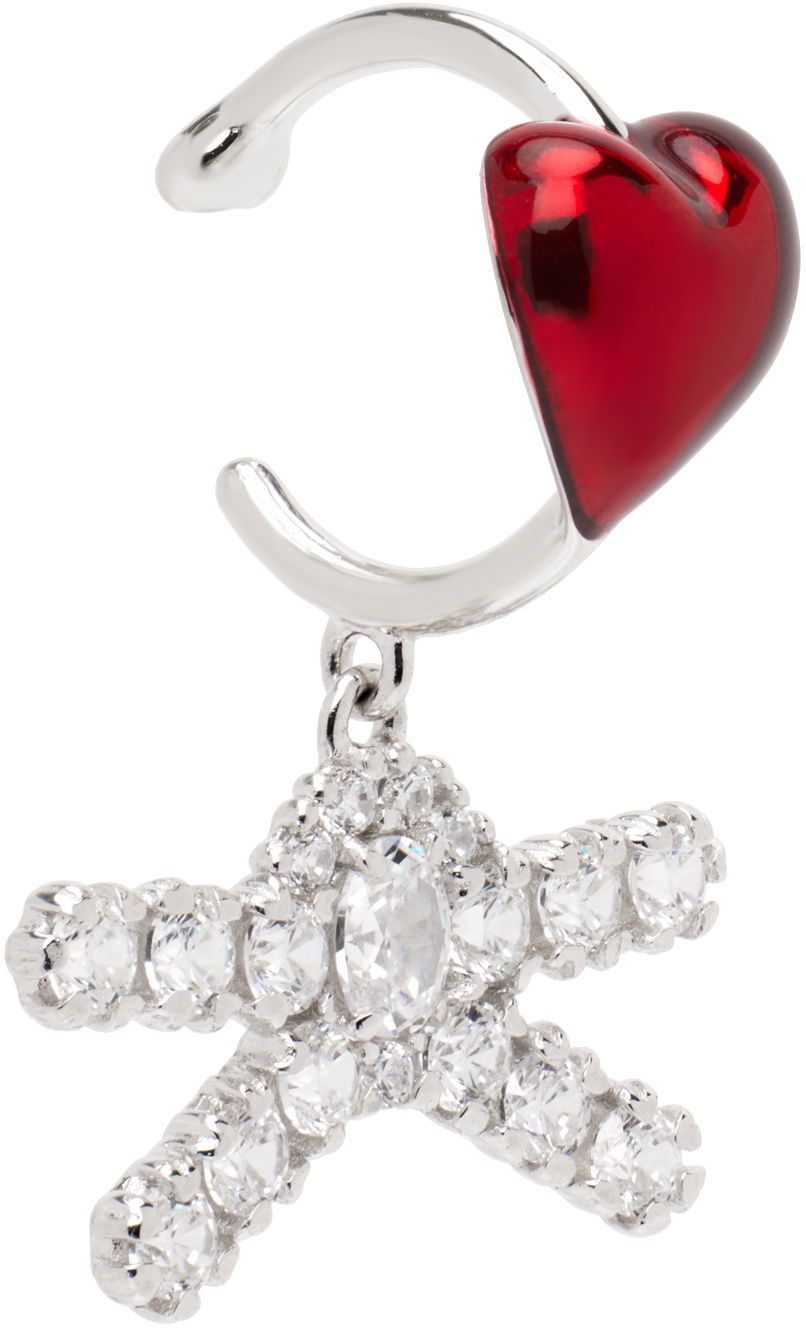 Náušnice SHUSHU/TONG SHUSHU/TONG YVMIN Edition Heart and Bowknot Lip Ring Červená | 23390RED00NN, 1