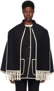 Embroidered Wool-Blend Cape