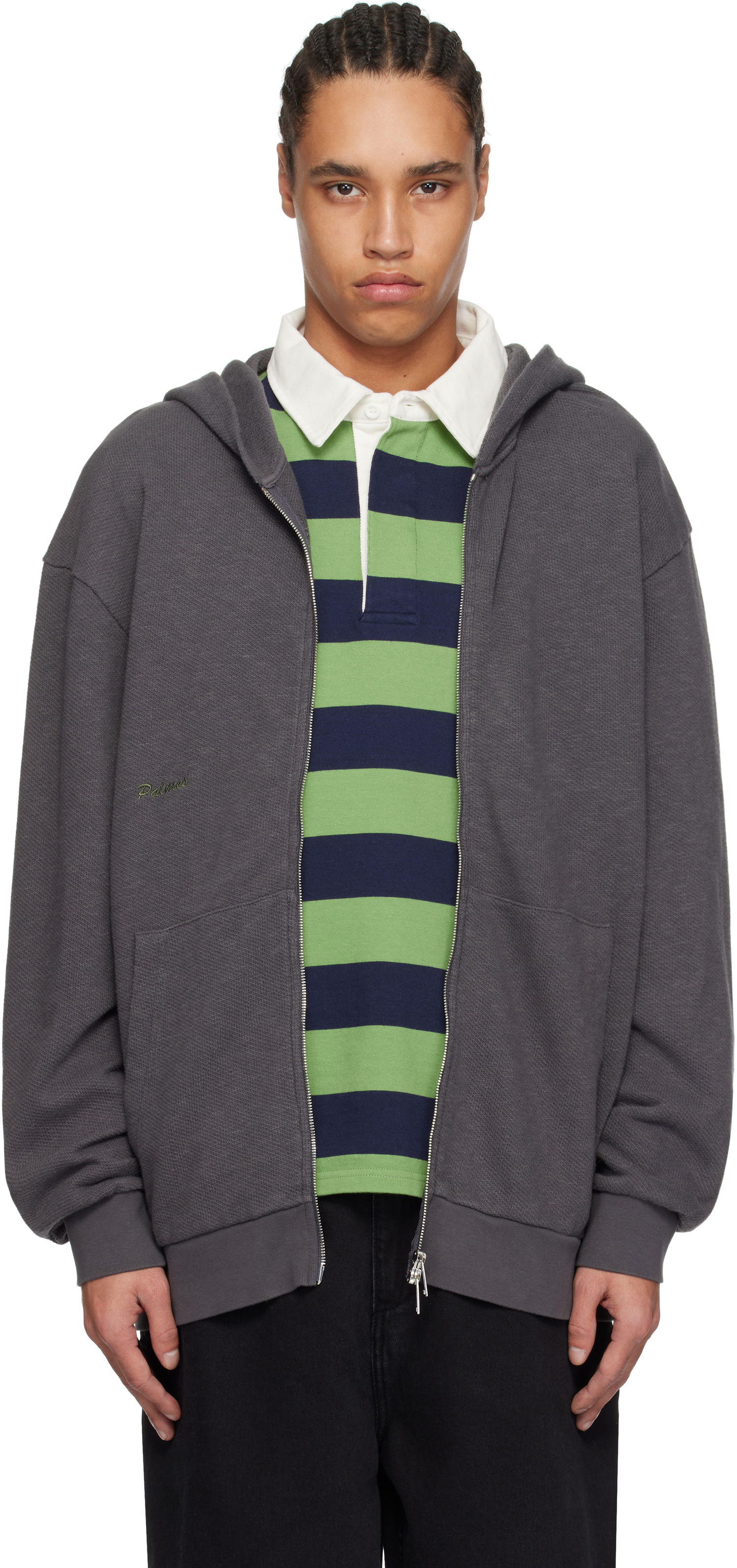 Mikina Palmes Palmes Waffle Zip Hoodie Šedá | P20-0033-888, 0