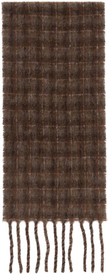 Šál OUR LEGACY Our Legacy Estate Checked Scarf Hnedá | A4258EBF, 2