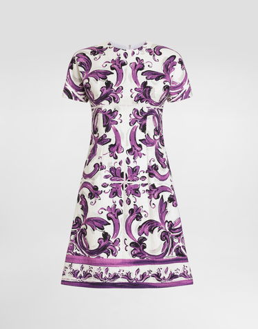 Šaty Dolce & Gabbana Dolce & Gabbana Majolica-Print A-Line Dress Fialová | F6TVATFP9ALHD5DQ, 0