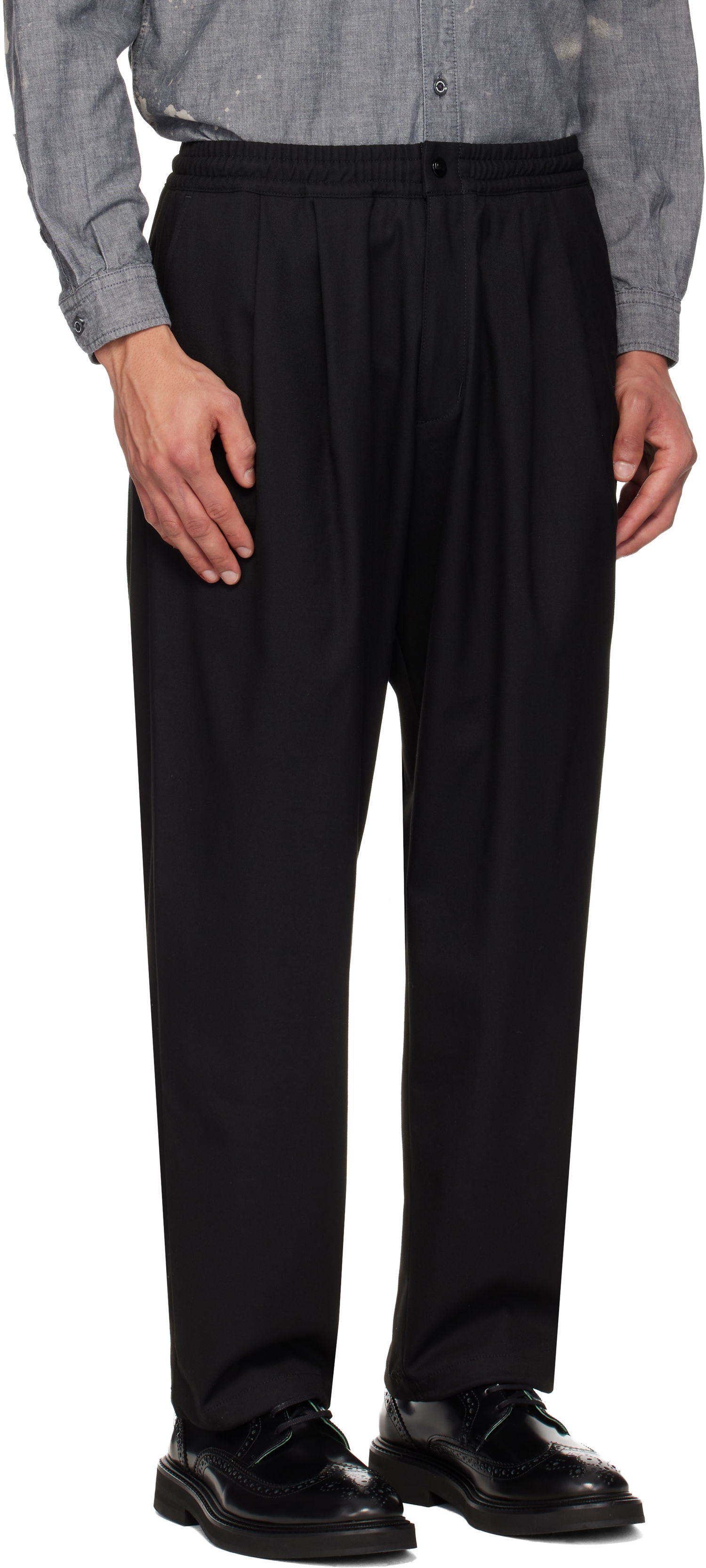 Nohavice Neighborhood Baggy Silhouette Easy Trousers Čierna | 252ZANH-PTM08, 1