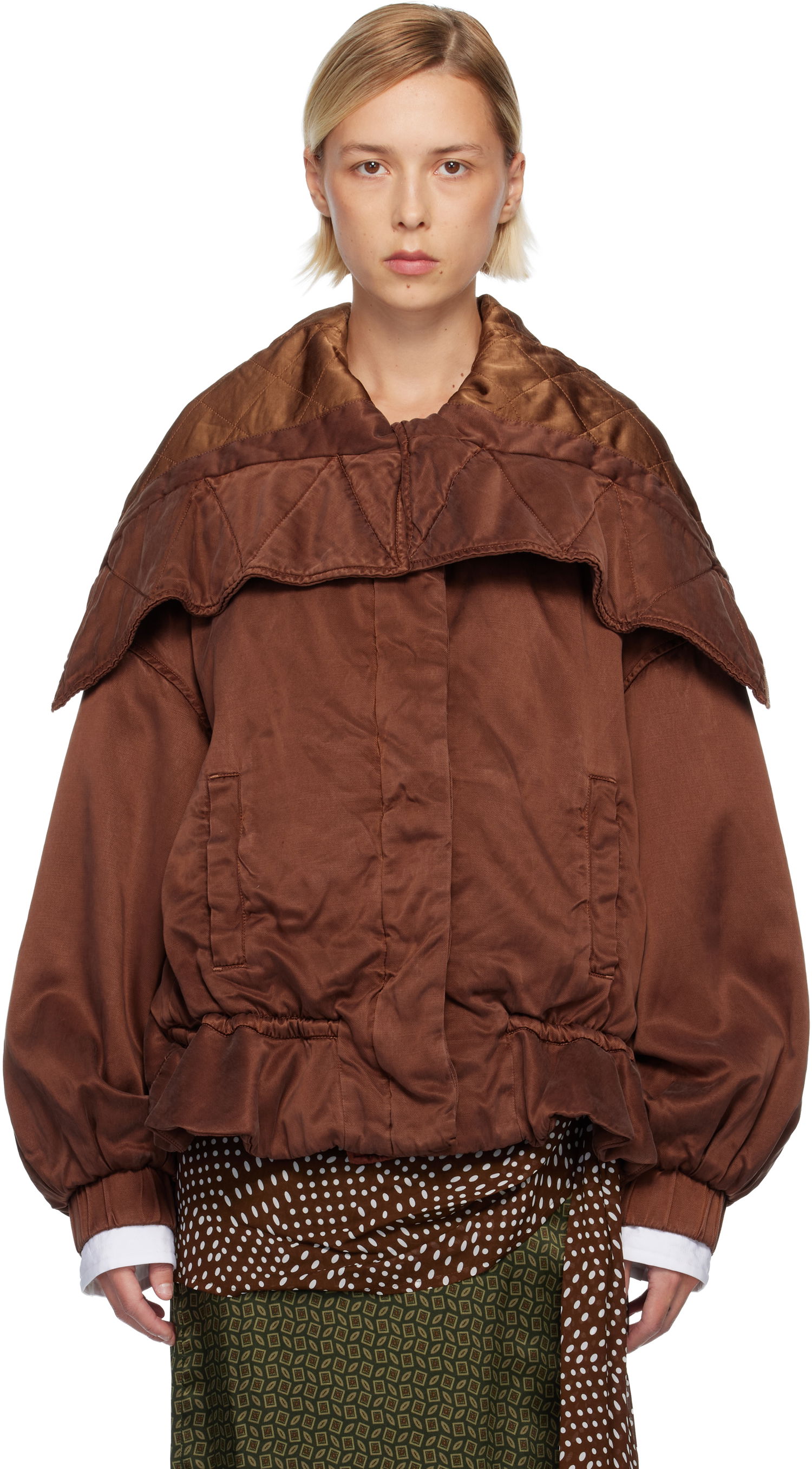 Parka Dries Van Noten Dries Van Noten Overdyed Short Parka Hnedá | 252-010527-2265, 0