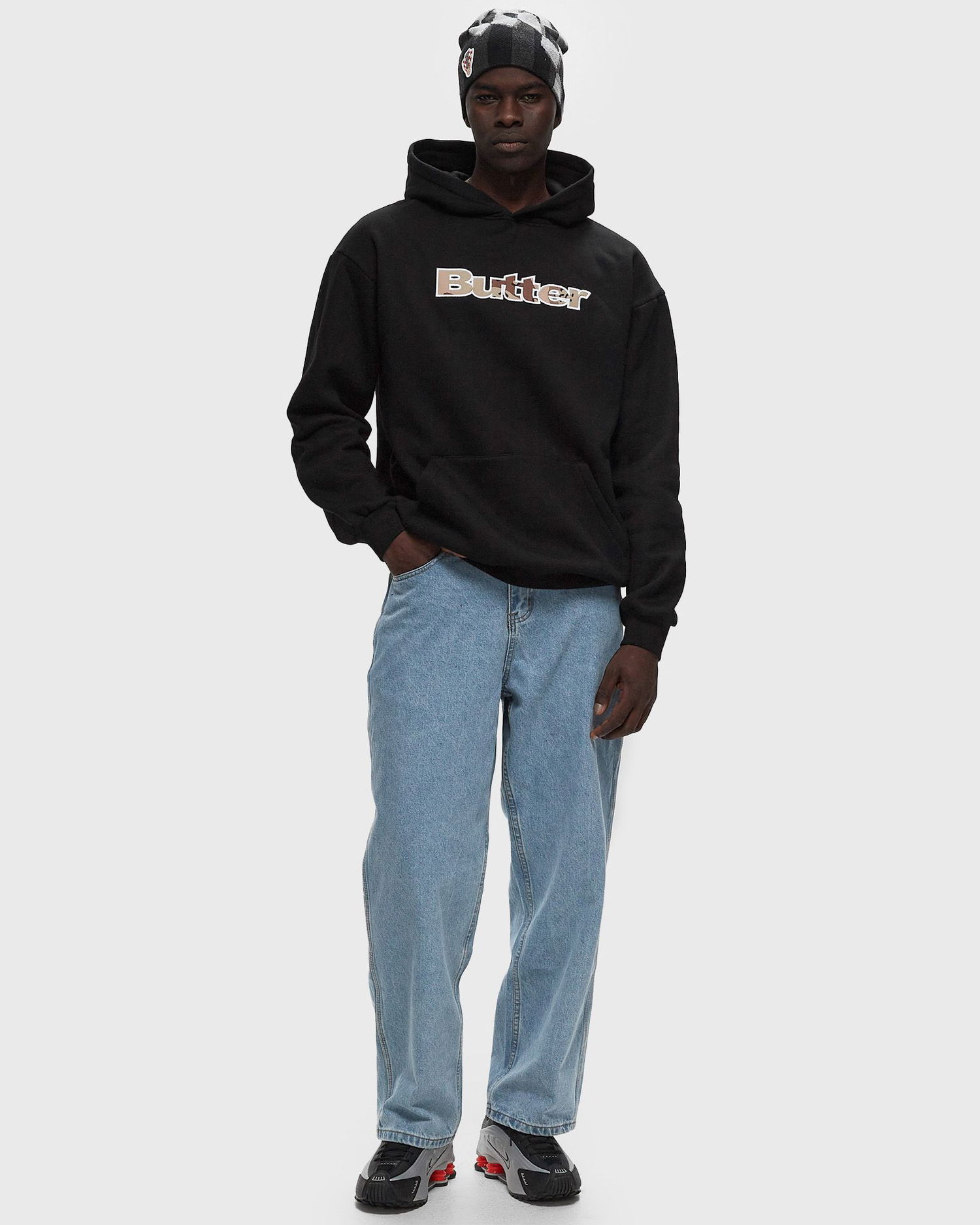 Mikina Butter Goods Logo Camo Applique Pullover Hood Čierna | P18297, 1