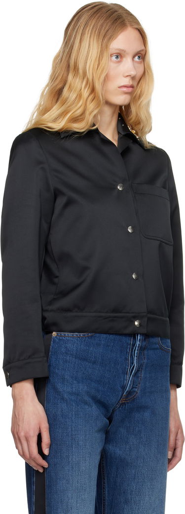 Košeľa Wales Bonner Wales Bonner 'The Flora' Cropped Satin Jacket Čierna | WS25JA18-PL03-999, 1