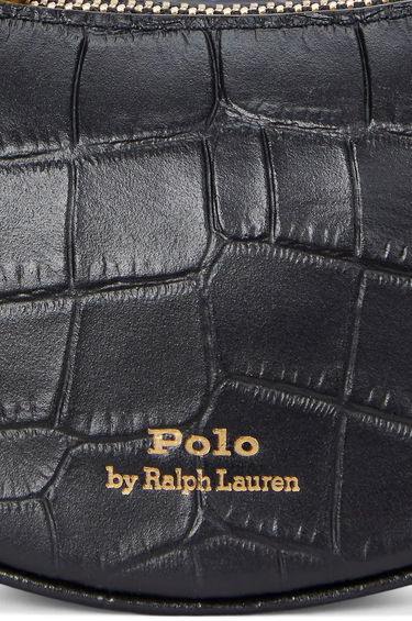 Kabelka Polo by Ralph Lauren Croc-Embossed Leather Shoulder Bag Čierna | 427952660, 4
