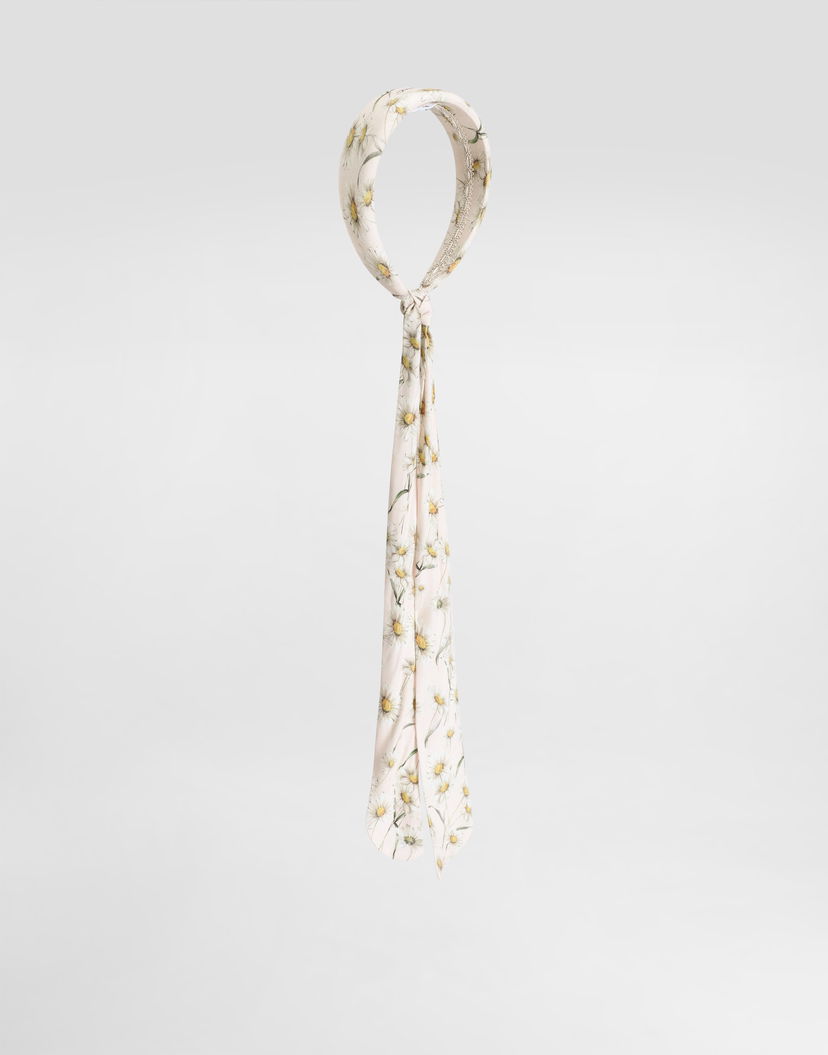 Šál Dolce & Gabbana Dolce & Gabbana Daisy-Print Headband with Tails Béžová | LB3L63FS8DKHF5RI