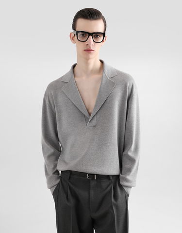 Sveter Dolce & Gabbana Dolce & Gabbana Wool V-neck Sweater Šedá | GXY37ZJCVWWN0634, 3