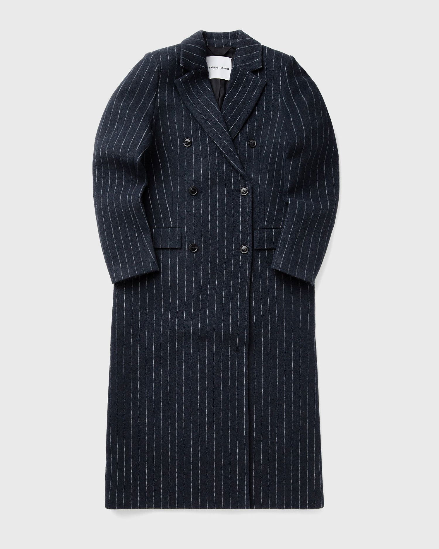 Kabáty Samsoe Samsoe Double-Breasted Pinstripe Coat Navy | F24900016-CLR002321, 0