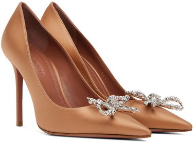 Tenisky a topánky Amina Muaddi Satin Pumps With Crystal Embellishment Hnedá | ROSIE PUMP CL SATIN, 3