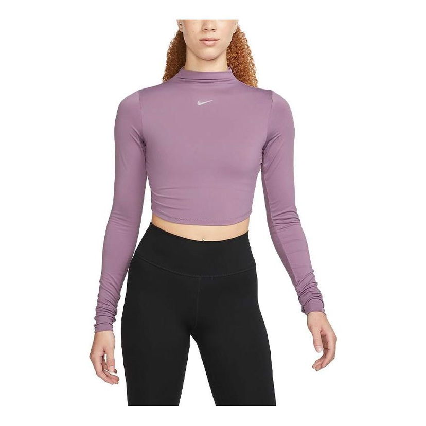 Crop Top Nike One Luxe Long-Sleeve Cropped Top Fialová | FB5277-536