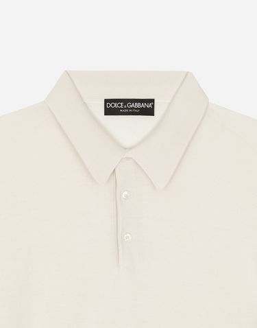 Polo tričko Dolce & Gabbana Cashmere And Silk Polo-shirt Biela | GXZ25TJFMEHW0001, 2