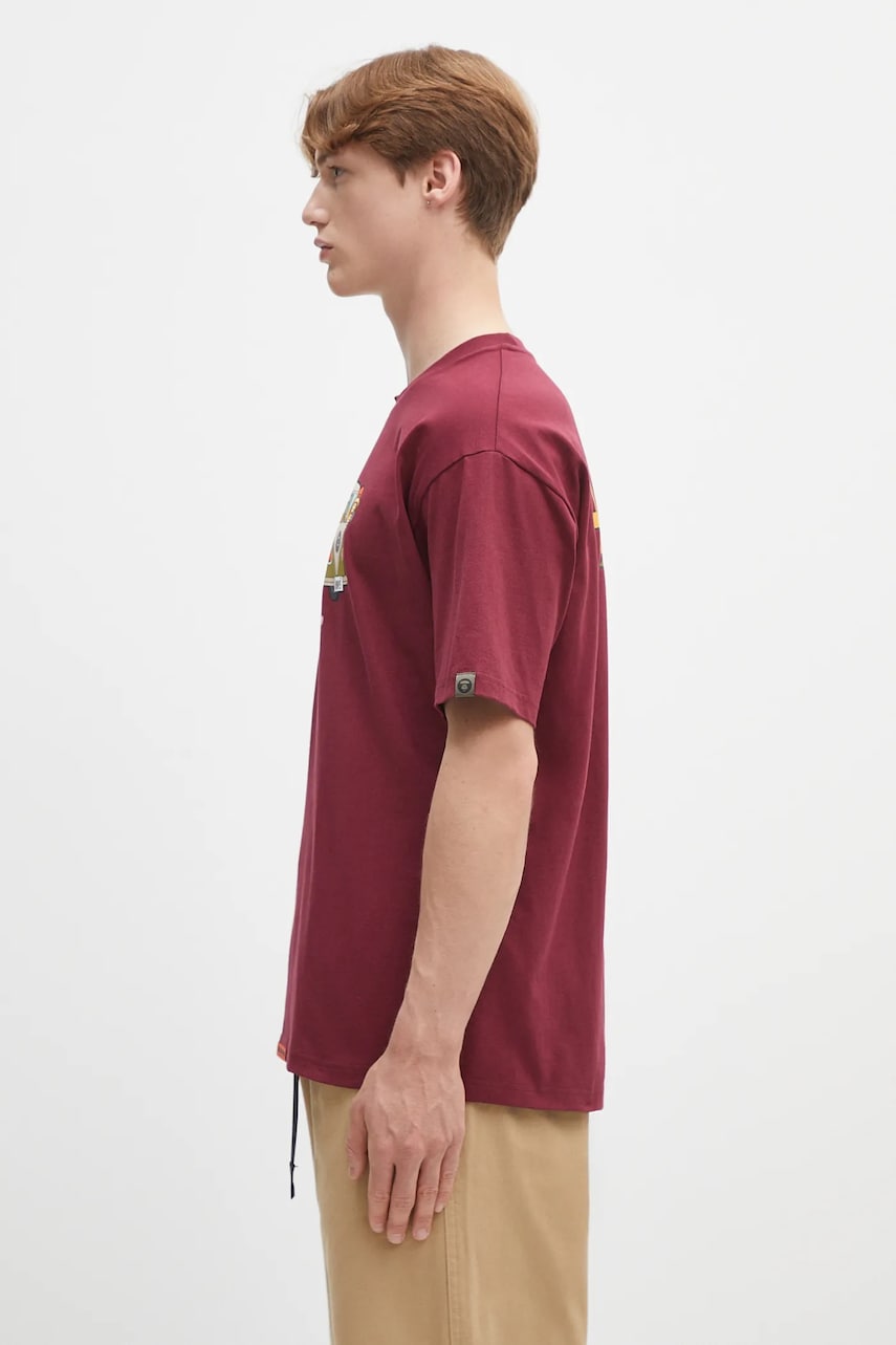 Tričko AAPE by A Bathing Ape AAPE Theme Aaper Printed T-Shirt Vínová | AAPTEM1617XXO, 1
