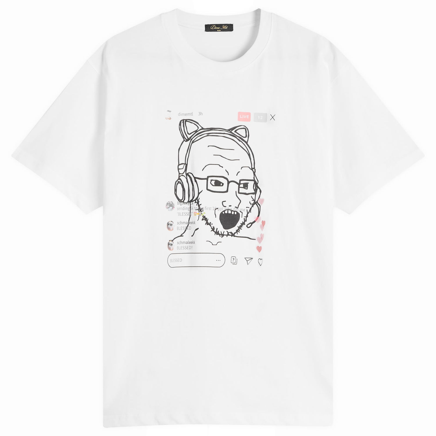 Tričko Dime Dime Live Graphic T-Shirt, Size Large Biela | DIMEFA2566WHT, 0