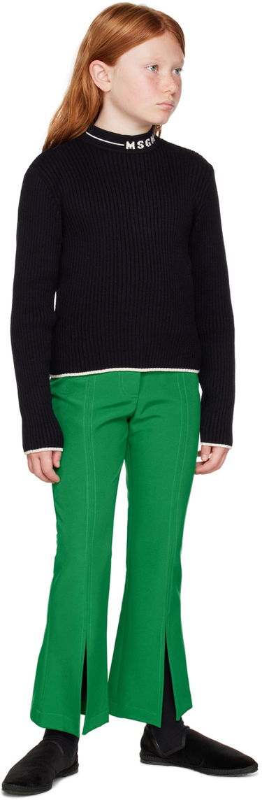 Nohavice MSGM MSGM Kids Flared Trousers Zelené | MS029176, 3
