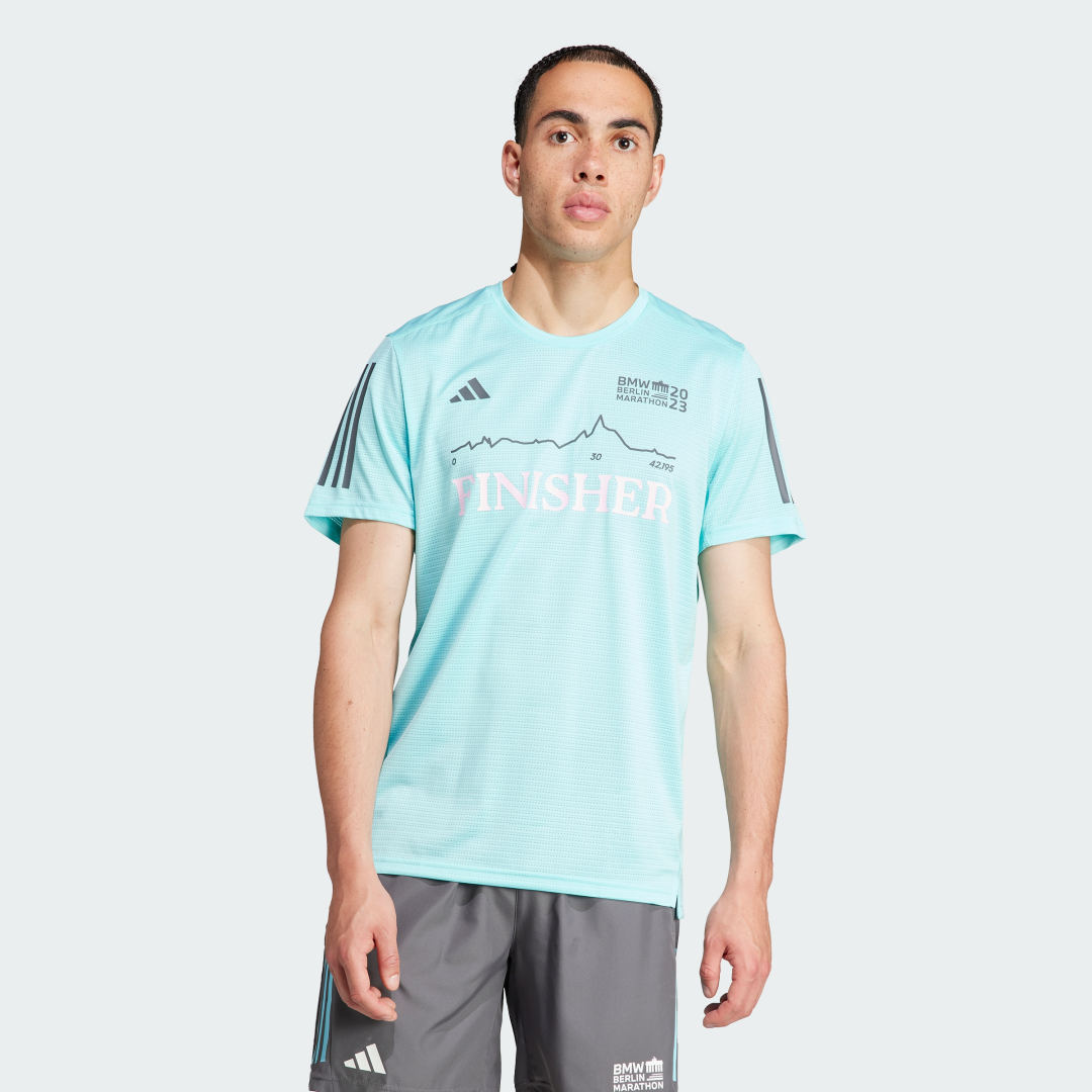 Tričko adidas Originals BMW BERLIN-MARATHON 2023 Finisher Event Tyrkysová | IS2388, 0