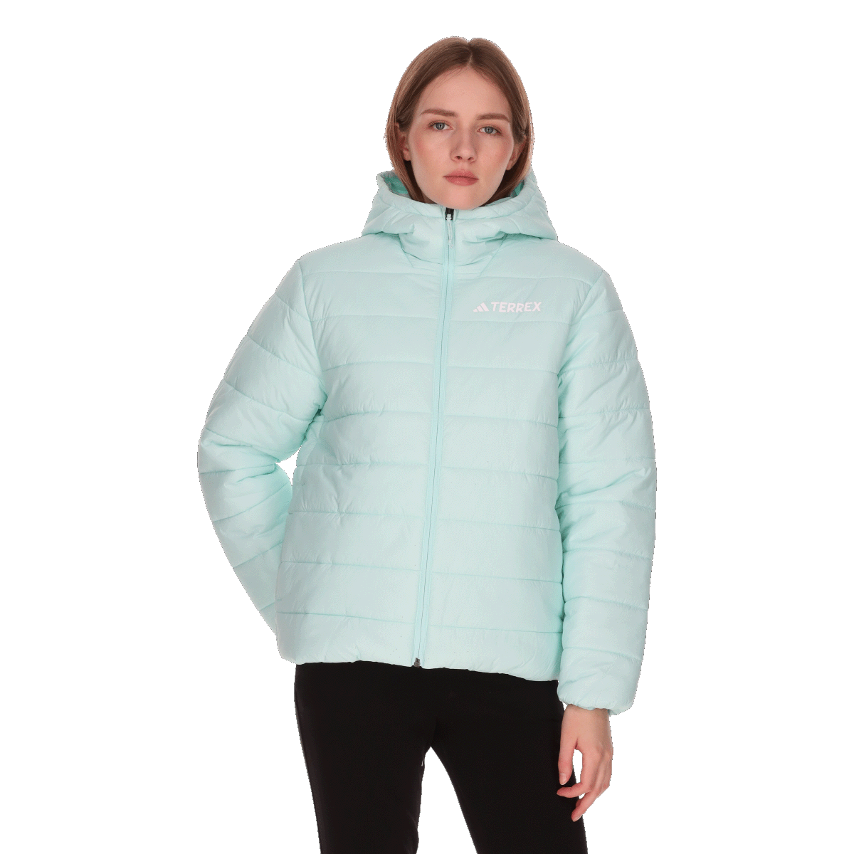 Prešívaná bunda adidas Originals Terrex Hooded Puffer Jacket Tyrkysová | KB2170, 0