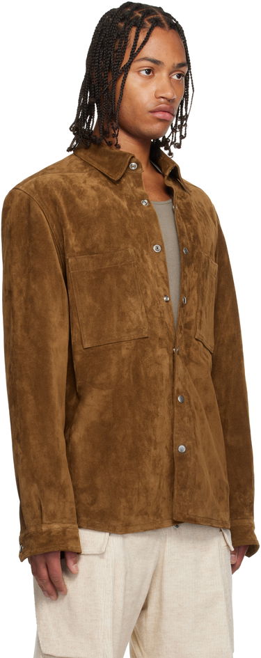 Bunda Rick Owens Rick Owens Concordians Suede Overshirt Čierna | RU02E1744 LCS, 4