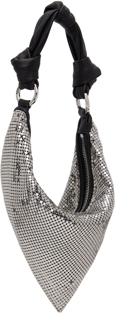 Mini Cameron Silver Metallic Shoulder Bag