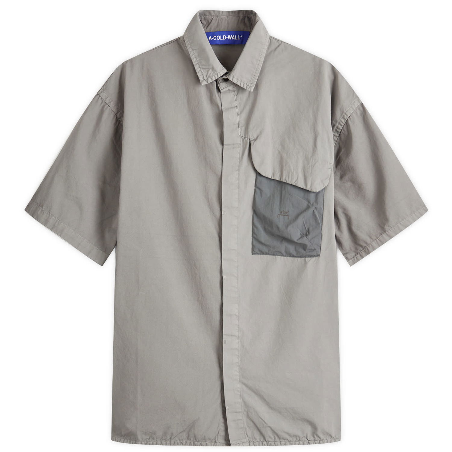 Košeľa A-COLD-WALL* A-COLD-WALL* Brunswick Short Sleeve Shirt, Size Large Šedá | ACWMSH167-GRYGRN, 0