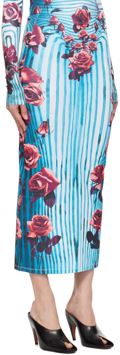 Sukňa Jean Paul Gaultier Flower Print Maxi Skirt Modrá | 24/25-F-JU088-J551-503001, 1