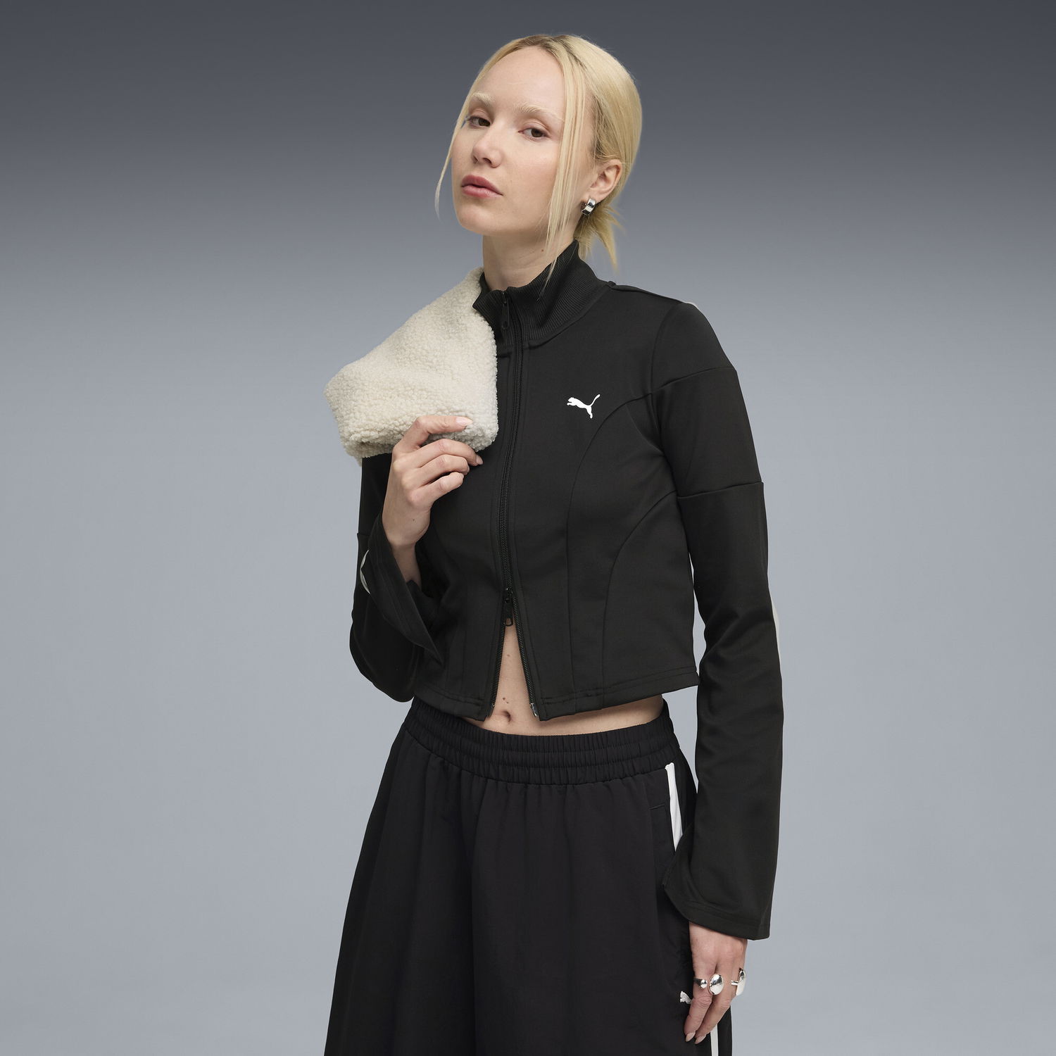 Bunda Puma DARE TO Slim Cropped Track Jacket Čierna | 632146_01, 0