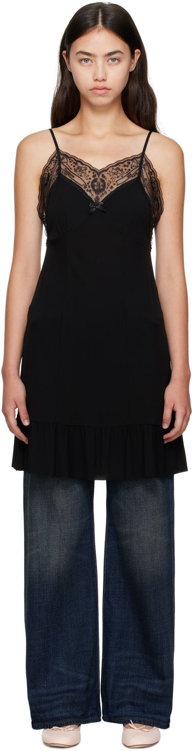 Šaty Acne Studios Lace-Trim Strap Minidress Čierna | A20829-, 0