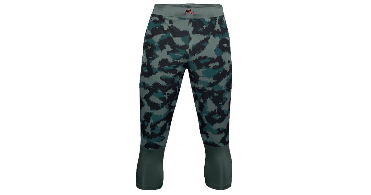 Tepláky Under Armour Camouflage Print Cropped Running Leggings Zelené | 1356165-424, 1
