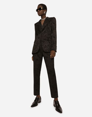 Nohavice Dolce & Gabbana Floral Jacquard Pants Čierna | FTAM2TFJRD0N0000, 1