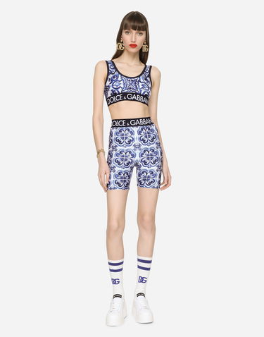 Šortky Dolce & Gabbana Dolce & Gabbana Majolica Jersey Cycling Shorts Modrá | FTCKCTHPGABHY3TN, 1
