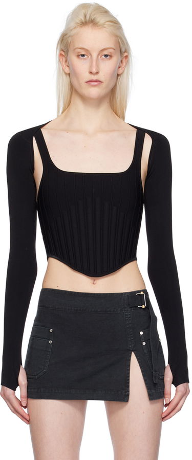 Sukňa Dion Lee Ventral Compact Corset Top Čierna | A7772PS24, 0