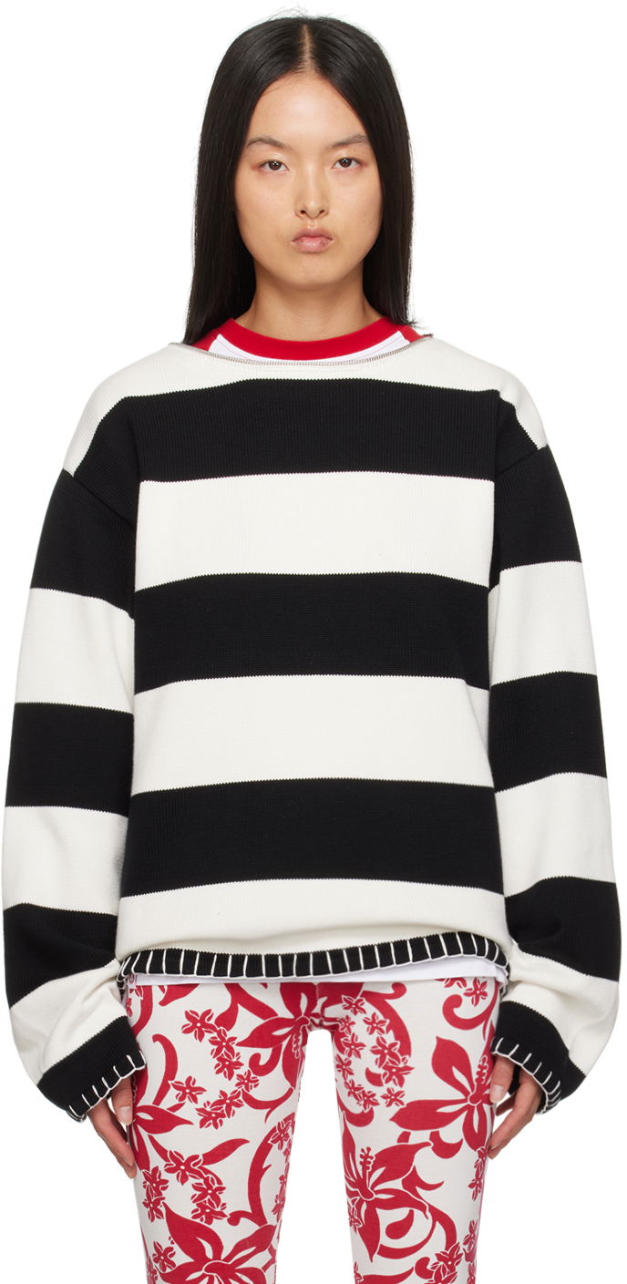 Sveter Charles Jeffrey Loverboy Striped Sweater Biela | 42090202, 0