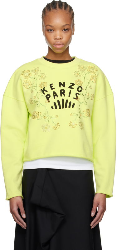 Sveter KENZO Kenzo 'Jungle Flower' Cropped Sweatshirt Žltá | FF52SW1774MF, 0