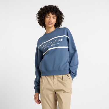 Mikina New Balance Athletics Crew Sweatshirt Modrá | WT51923-VTI, 1