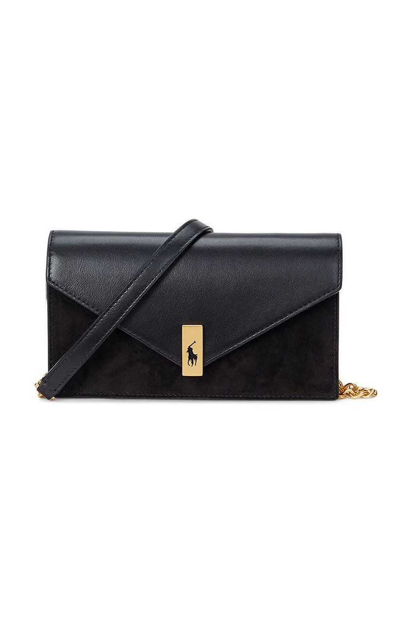 Kabelka Polo by Ralph Lauren Leather and Suede Clutch Čierna | 427952418