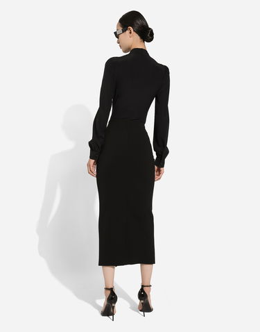 Sukňa Dolce & Gabbana Straight-Cut Midi Skirt Čierna | F4CQBTFUGKFN0000, 2