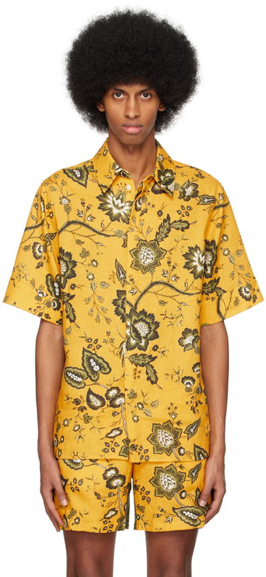 Košeľa Erdem Erdem Felipe Floral-Print Linen Resort Shirt Žltá | MS23_518MPPSL FELIPE SHIRT, 0