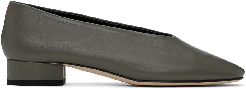 Oblečenie Aeyde Aeyde Delia Leather Ballerina Flats Zelené | A11-FL-GLVR25BL18-FW24-1007-007