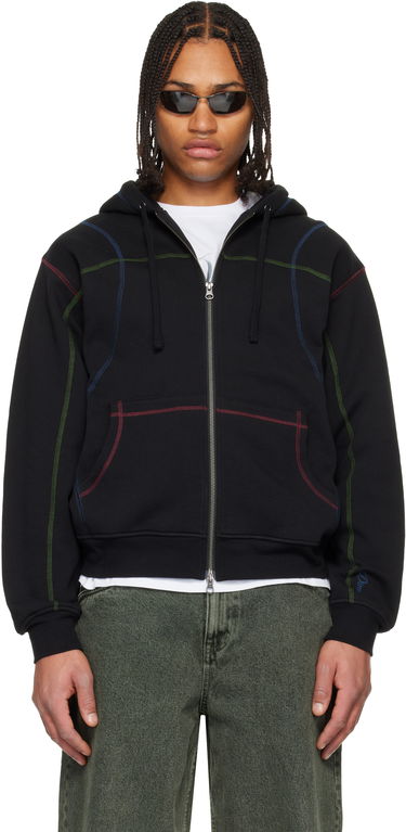 Mikina Dime Court Full-Zip Hoodie with Contrast Stitching Čierna | DIMEHO2510BLK, 0