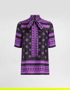 Dg Logo All-over Print Silk Top