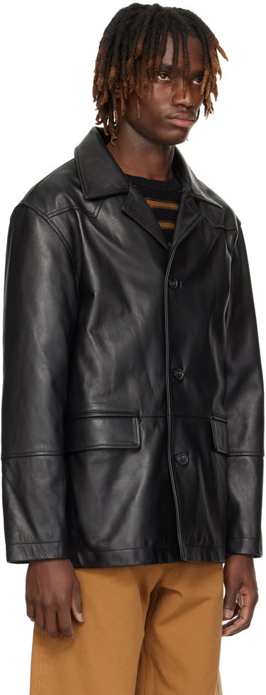 Kabáty Maison Margiela MM6 Maison Margiela Sports Leather Jacket Čierna | SH0AM0045 M07005, 1
